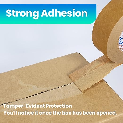 ADHES Premium Kraft Paper Tape, 7.5mil, 2 Inch x 55 Yards x 6 Rolls, Biodegradable Paper Packing Tape Writable & Uncoated Heavy Duty Brown Packing Tape for Shipping, Moving, Sealing-DeskLoop Office