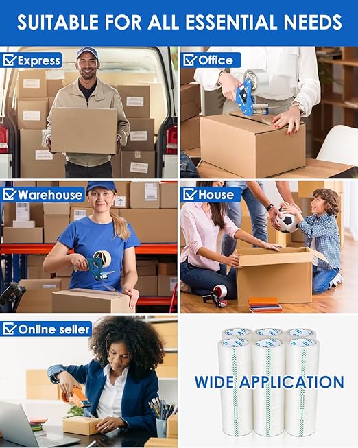 Packing Tape, 36 Rolls Clear Packing Tape 2 Inches Wide, 65 Yards Per Roll, for Shipping Tape, Packaging Tape, Moving Tape & Sealing Tape.-DeskLoop Office