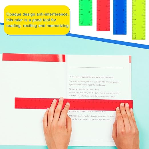 Zonon 500 Pcs 12 Inch Plastic Ruler Assorted Colors Rulers with Centimeters Millimeter and Inches Shatterproof Straightedge Bulk for Classroom School Home Office Kids-DeskLoop Office