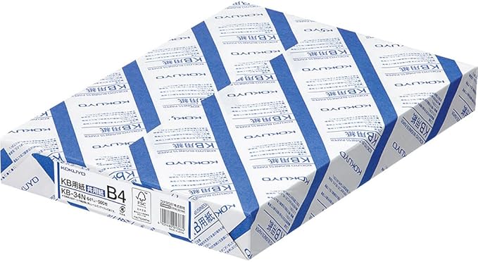 Kokuyo B4 (9.8 × 13.9 inches) KB Paper, 500 Sheets, 64gsm, 80 Bright - Perfect for Legal documents, Technical Manuals and Research Papers- FSC Certified, Japan Import (KB-L31TN)-DeskLoop Office