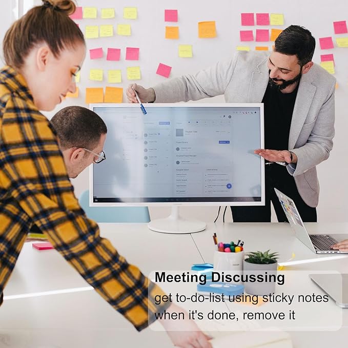 48 Pack 3840 Sheets Lined Sticky Notes 3X3 in Ruled Self Sticky Note Pads 80 Sheets/pad Colorful Sticky Notes with Lines Post Notes for Office, Home, School, Meeting-DeskLoop Office