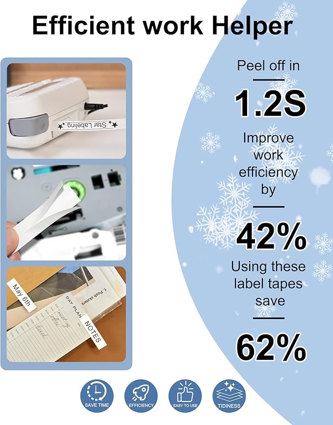Label Maker Tape Replacement for Brother P Touch Label Tape TZE-231 Tz231 Laminated Tape Black on White 12mm 0.47 inch x 26.2ft 8m 1/2 for Ptouch PTD400AD PTH110 PT-D210 PT-D400 PTD600 PTD220,5 Pack-DeskLoop Office