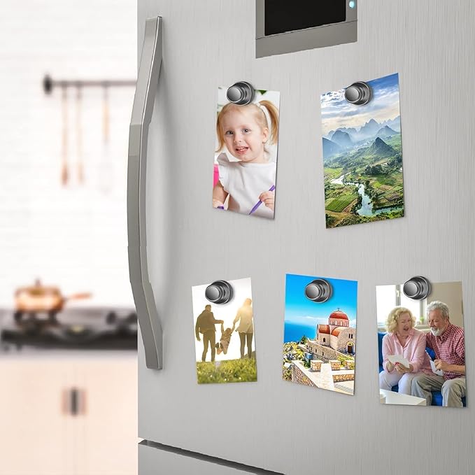 60 Pack Fridge Magnets - Whiteboard Push Pins, Small Neodymium Refrigerator Magnets, Cute Adult Magnets for Office, Kitchen, School, Locker, Map-DeskLoop Office