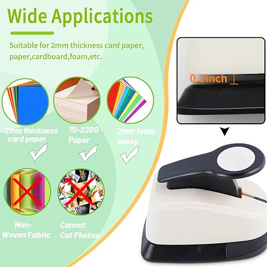 Circle Hole Punch, Circle Punches for Paper Crafts, Circles Puncher, Circles Hole Puncher Set, 5/8 CirclePunch, 1 Inch Craft Punches, 1.5 Inch Large CircleHole Punch, CirclePaper Punch Set-DeskLoop Office