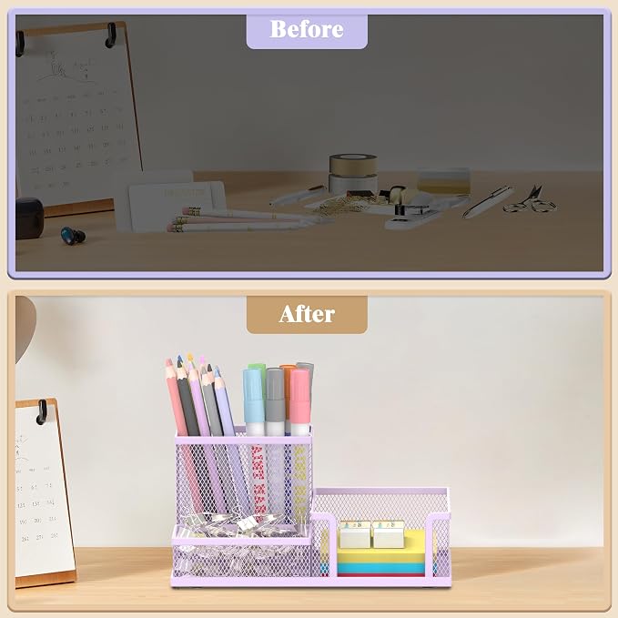 SUPEASY Mesh Pen Holder Desk Organizer, Office Supplies Pencil Storage - Image 7