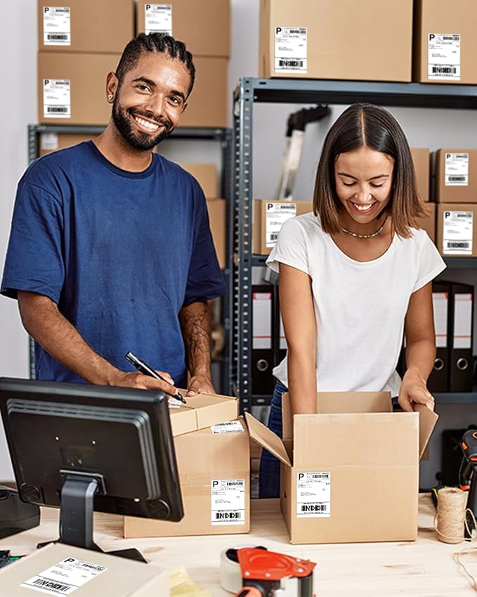 Phomemo 2" White Round Label Stickers Roll for 4X6 Thermal Label Printer for Small Business Supplies - Commercial Grade Thermal Labels for Custom Stickers Personalized & Business Logo - 750pcs / Roll-DeskLoop Office