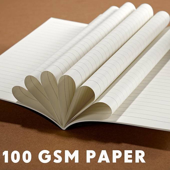 100 Pcs Kraft Notebook Journals 5.5 Inch x 8.3 Inch A5 Softcover Notebooks Bulk for Writing Sketch Office Notepad with 60 Pages 30 Sheets (Multicolor,Lined)(Black, Brown,Lined)-DeskLoop Office