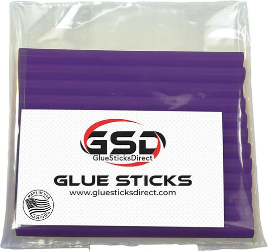 Mini Size Hot Melt Glue Sticks for Glue Gun - Bulk 4in Purple Glue Sticks - Great for Art Craft Repairs & Compatible w/Most Glue Guns - 5/16" X 4" (24 Sticks) - Made in USA-DeskLoop Office