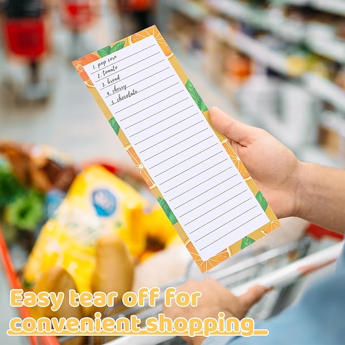 4 Pack Magnetic Note Pad for Fridge with Pen Holder, Totally 200 Sheets Grocery List Magnet Pad for Refrigerator Magnetic Shopping List Pad(Fruit Design)-DeskLoop Office