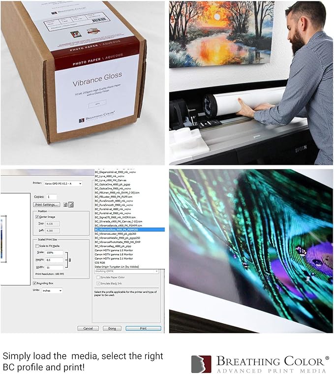 Vibrance Gloss Photo Printer Paper 10 mil 255 gsm Glossy Finish Premium Photo Paper Sheets 13 inches x 19 inches 50 sheets Works with All Inkjet Printers Including Professional Makes and Models-DeskLoop Office