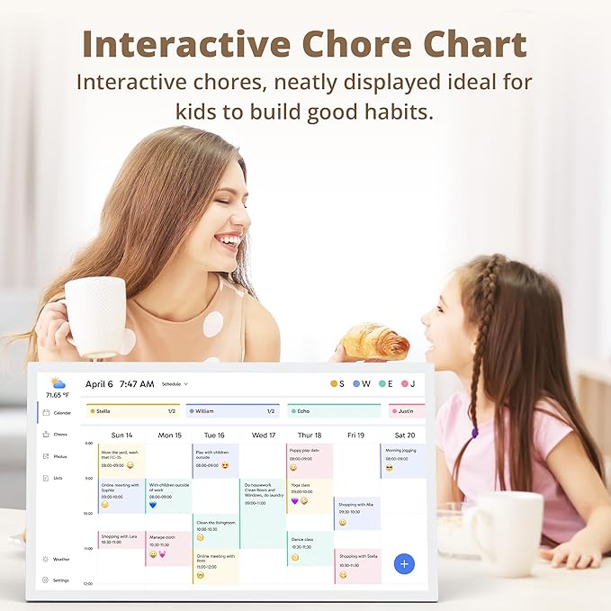 Dragon Touch 32" Digital Calendar Chore Chart – 1080P Full HD Interactive Touchscreen, Smart Family Planner, Hearth Display Digital Calendar Wall & Desk Mountable for Seamless Scheduling-DeskLoop Office