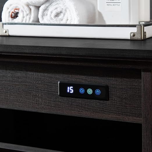 OLD CAPTAIN Double Tilt Out Trash Cabinet, Wooden Kitchen Garbage Can Free Standing Holder (Dark Brown+Black Top Panel)…-DeskLoop Office