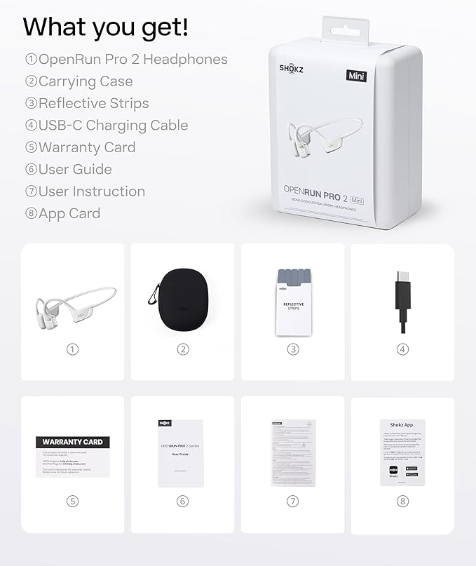 SHOKZ New OpenRun Pro 2 - Open-Ear, Bone Conduction Sport Headphones - with Reflective Strip - Sweat Resistant, Workout Headphones - Secure, Wireless, Comfortable Fit-Deep Bass and Smart Mic App-DeskLoop Office