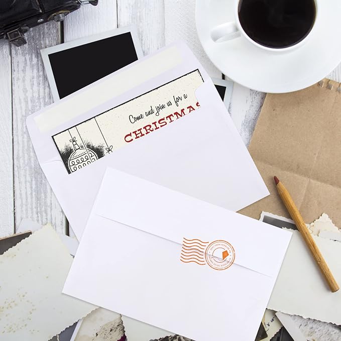 Joyberg 70 Packs A4 Envelopes, White, 4x6 Photo, Self Seal for Invitations, Weddings, Baby Shower, Photos, Postcards, Greeting Cards, Mailing-DeskLoop Office