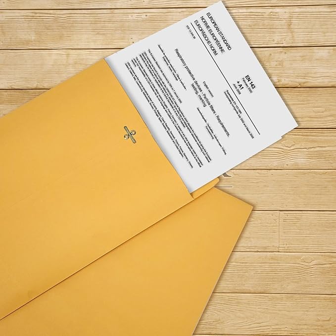 10” x 13” Clasp Envelopes with Gummed Seal Brown Kraft Catalog Envelopes Clasp Mailing Envelopes for Home, Office, Business 28 lb Kraft Paper,Pack of 30-DeskLoop Office