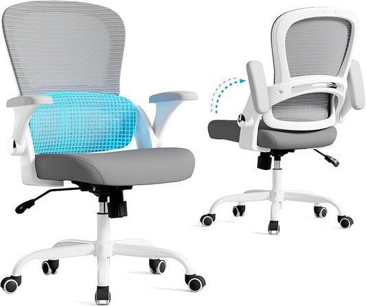 TRALT Ergonomic Office Chair - Comfy Desk Chair with Back Support, Home Office Desk Chairs, Computer Chair, 330lbs Wide Seat Big and Tall Office Chair for Executives (Grey)-DeskLoop Office