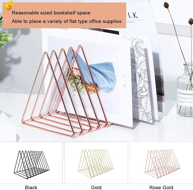 Urban Deco Triangle Desk Organizers Metal Wire Magazine Holder 10 Sections - Image 9