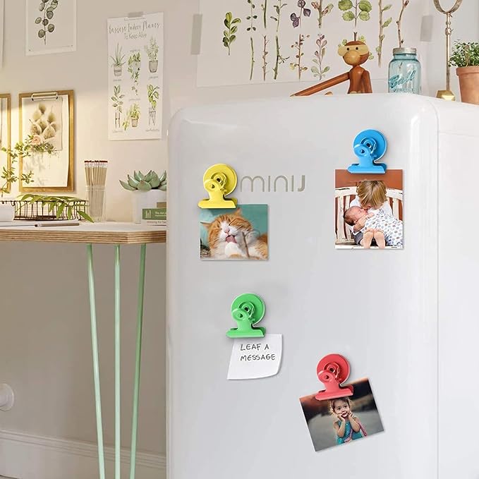 VNDUEEY 12 Pack Colorful Strong Magnetic Clips, Fridge Magnets Refrigerator Magnets, Clips Magnets for Whiteboard, Locker, Kitchen, Office Organizing Decorating (Multicolored)-DeskLoop Office