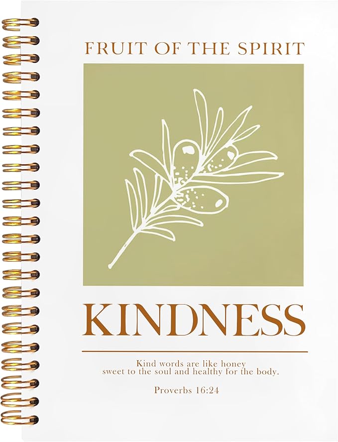 BearCake Bible Notebooks for Note Taking,Bible Journaling Notebook,Christian Notebook Journal,Fruit of the Spirit Kindness Christian Gifts for Women,Spiral Notebook 5.5x8.3-DeskLoop Office