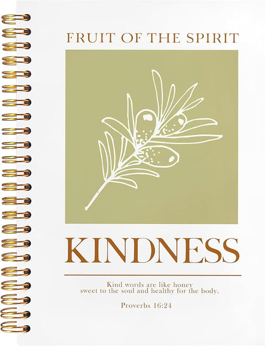 BearCake Bible Notebooks for Note Taking,Bible Journaling Notebook,Christian Notebook Journal,Fruit of the Spirit Kindness Christian Gifts for Women,Spiral Notebook 5.5x8.3-DeskLoop Office