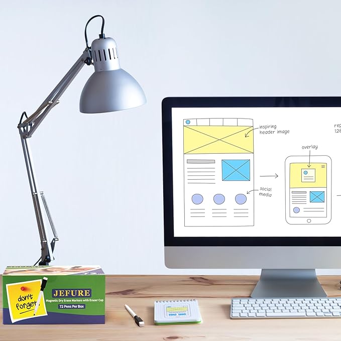 50 Pcs Black Magnetic Dry Erase Markers with Eraser Cap, White Board Mini Dry erase Markers Bulk, Fine Point Tip Student White Board Markers for Teachers Office School Supplies-DeskLoop Office