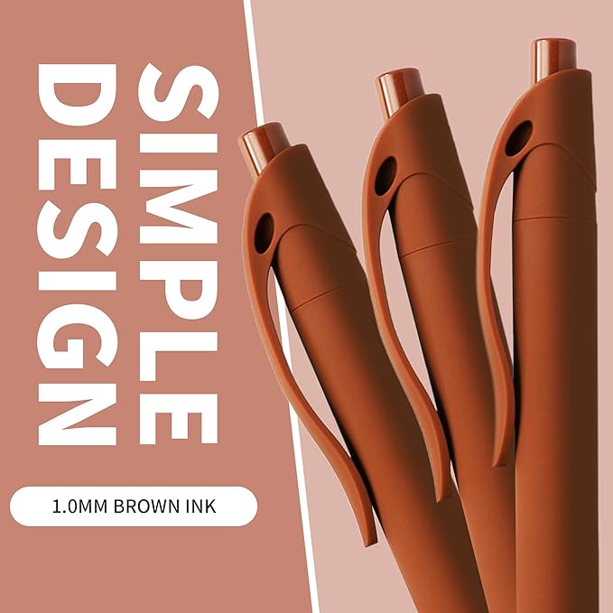 deegtran Pens Bulk, 50 Pack No Bleed Brown Click Pen, Wholesale Retractable Ballpoint Pens, Pens Medium Point, Smooth Ink Pens, 1.0MM Brown Ink-DeskLoop Office