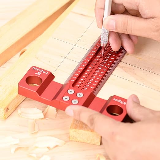 Woodworking Scriber T-Square Ruler 300mm with Thoughtful Support Lips, Architect Ruler for Carpenter Work, Layout and Measuring Tools…