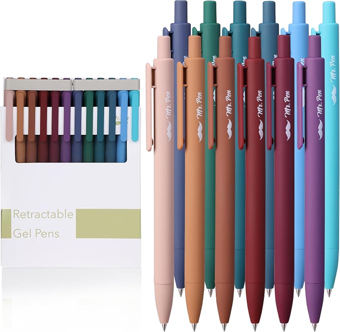 Mr. Pen- Retractable Gel Pens, 12 Pack, Dark Vintage Ink, Fine Point 0.7mm | - Image 7