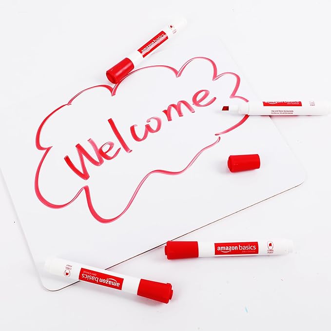 Amazon Basics Dry Erase Markers For Whiteboards, Chisel Tip, Low-Odor, Red, Pack of 12-DeskLoop Office