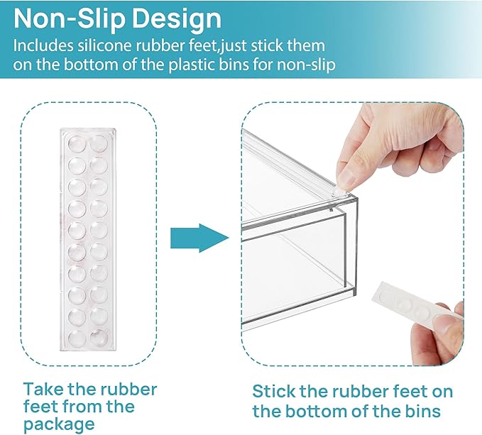 Vtopmart 12.1''W Clear Stackable Storage Drawers,6 Pack Acrylic Plastic Organizers Bins for Makeup Palettes, Cosmetics, and Beauty Supplies,Ideal for Vanity, Bathroom,Cabinet,Desk Organization-DeskLoop Office