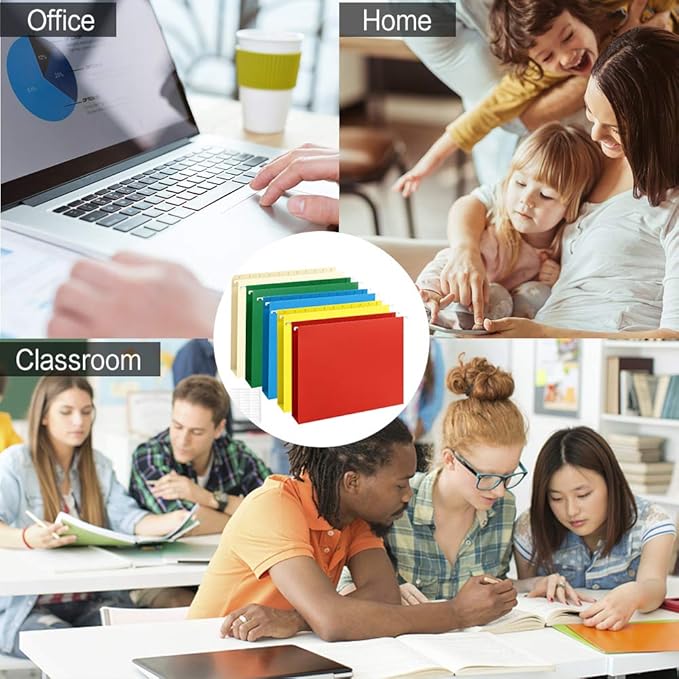 HERKKA Extra Capacity Hanging File Folders, 30 Pack Reinforced Letter Size Hanging Folders with Heavy Duty 2 Inch Expansion, Designed for Bulky Files, Medical Charts, Assorted Colors-DeskLoop Office