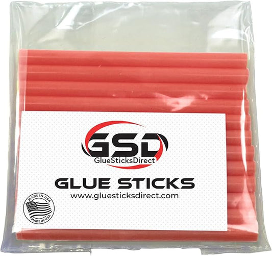 Mini Size Hot Melt Glue Sticks for Glue Gun - Bulk 4in Red Metallic Glue Sticks - Great for Art Craft Repairs & Compatible w/Most Glue Guns - 5/16" X 4" (24 Sticks) - Made in USA-DeskLoop Office