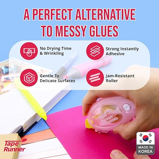 TapeRunner Double-Sided Adhesive Tape, 5/16 Inches by 315 Inches, Set of 5 Applicators-DeskLoop Office