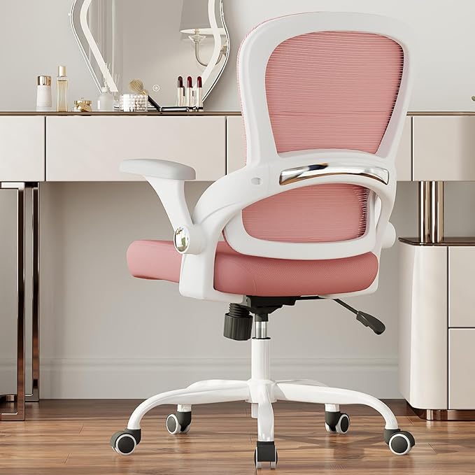TRALT Office Chair - Ergonomic Office Chair with Back Support, Home Office Desk Chairs, Comfy Desk Chair, Computer Chair, 330lbs Wide Seat Big and Tall Office Chairs for Students (Pink)-DeskLoop Office