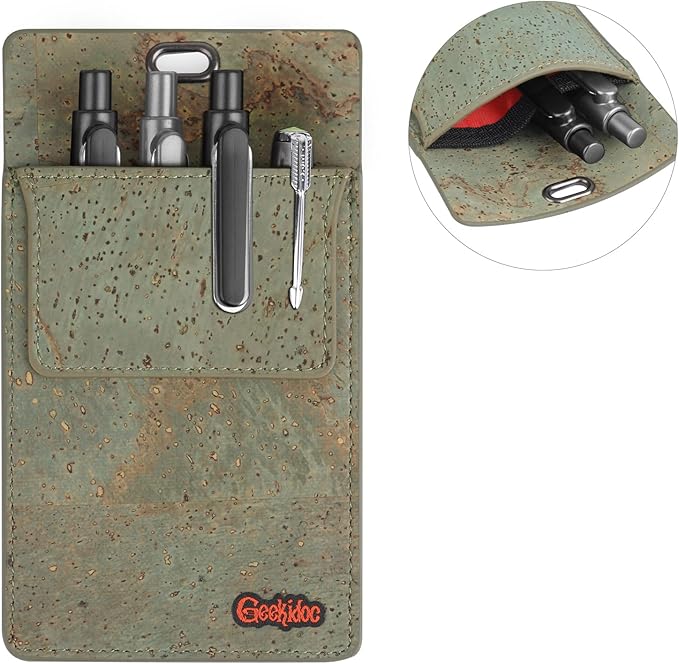 Premium Portuguese Cork Pocket Protector for Men | Multi-Use Pocket Protectors for Shirts and Lab Coats | For Pen, Pencils, Pointers, and More | 2 Pack of Blue Pocket Organizer Protectors-DeskLoop Office