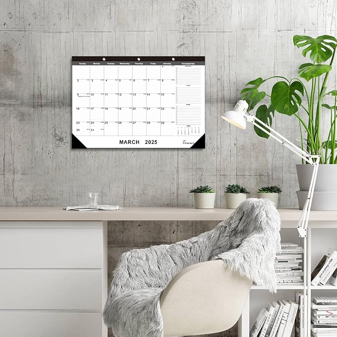 TOWWI 2025-2026 Desk Calendar, 17"x12" Desktop Monthly Calenda for Home, Office, Family with To-do List, Ruled Blocks, Corner Protectors-DeskLoop Office