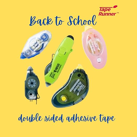 Tape Runner - Double Sided Adhesive with Dispenser Roller Included - Acid Free, Sticky, Transparent - Ideal for Scrapbooking, Crafts & More - Retractable (315 inches per Cartridge), 5 Cartridges-DeskLoop Office