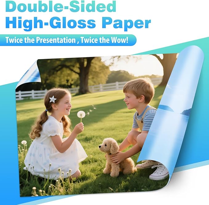 Uinkit 200Gsm 40 sheets 8.5 X 11 Double Sided Photo Paper Glossy 8.5x11 54lbs Inkjet for Dye Ink 200Gsm 9.13Mil for Inkjet Printing Printer (40, 8.5x11)-DeskLoop Office