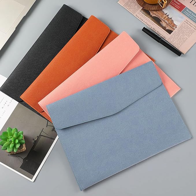 VANRA 1 Piece PU Leather Envelope File Folders A4 Paper Document Filing - Image 7