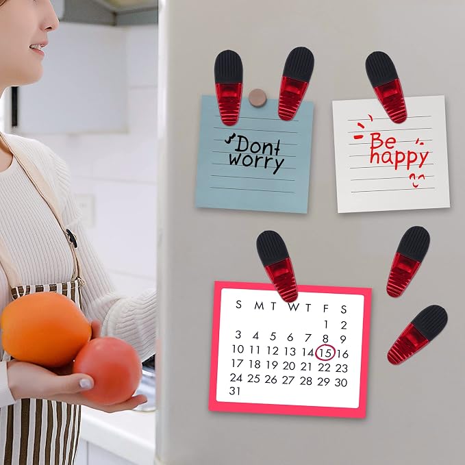 3-1/4" Length Plastic Refrigerator Magnet Clips Sets,Magnet Paper Clips - Image 6