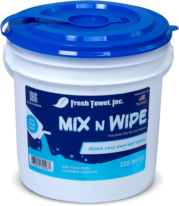 Fresh Towel Mix-N-Wipe Dry Wipes Refill, 1-Pack (220 Sheets) – Make Your Own Wet Wipes – 6" x 9" Sheets – Bulk Paper Towels-DeskLoop Office