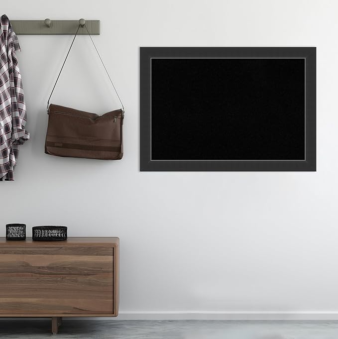 Amanti Art Black Cork Board for Wall, 29x41 Vision Board with Black Wood Frame, Large Corkboard Office Decor for Home Organization, Modern Corkboard Pinboard to Display Items for Home Organization in-DeskLoop Office