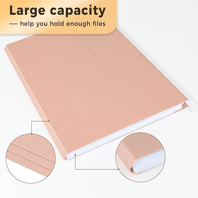 SUNEE 25 Count Hanging File Folders, Pastel Colors, Hanging File Folders Letter Size, Hanging Folders with 1/5-cut Tabs, Designed for Bulky Files, Filing Cabinets, Medical Charts-DeskLoop Office