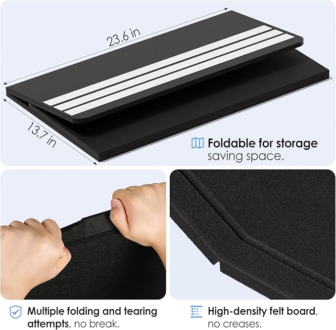 MaxGear Large Bulletin Board 36" x 24", Foldable Felt Board Vision Board Supplies, Cork Board for Office, Home, School, Small Pin Boards for Walls Decorative Display Board Black-DeskLoop Office