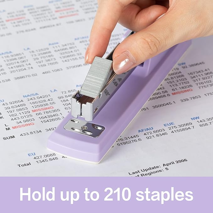 Deli Stapler, Desktop Stapler, 2 Pack, Office Stapler, 25 Sheet Capacity, Includes 2000 Staples and 2 Staple Removers, 2 Pack,Purple-DeskLoop Office