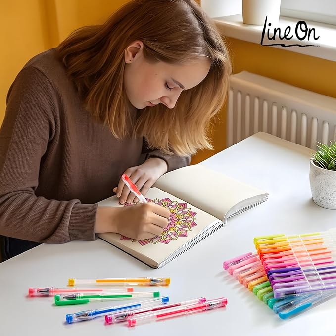 108 Colors Gel Pens Set, Gel Pens for Adult Coloring Books Journals Drawing Doodling Art Markers-DeskLoop Office