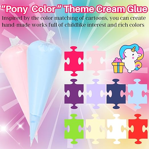 ASTRYAS Cream Glue,10Pcs 100g Decoden Fake Whipped Cream Glue DIY Phone Case Kit with Plastic Piping Tip for DIY Handmade Craft Decoration - Pony Color-DeskLoop Office
