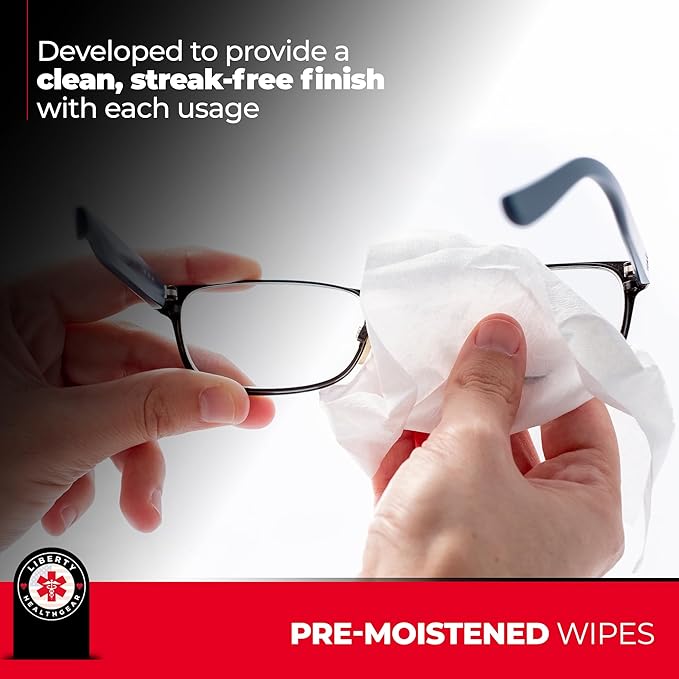 400 Eyeglass Cleaning Wipes + Microfiber Cloth for Eyeglasses & Lens Cleaner | Pre-Moistened, Individually Wrapped, Less Alcohol Formula | Lens Wipes for Eyeglasses, Eye Glasses, Lenses & Screen-DeskLoop Office