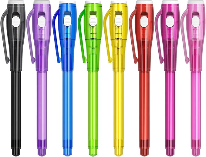 Invisible Ink Pen Spy Game for Kids, Party Favors Toys for Girls Boys, Magic Markers for Boys Girls Fun Outdoor Toys, Birthday for 6-13 Year Old Girls Boys (8PCS)-DeskLoop Office