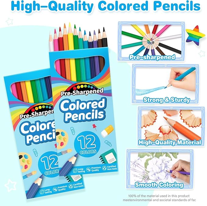 Jumlys 1152 Count Colored Pencils Bulk, 96 Packs Pre-sharpened Coloring Pencils for Kids in 12 Colors, Bulk School Supplies for Teachers, Ideal Back to School Supplies & Classroom Prizes-DeskLoop Office